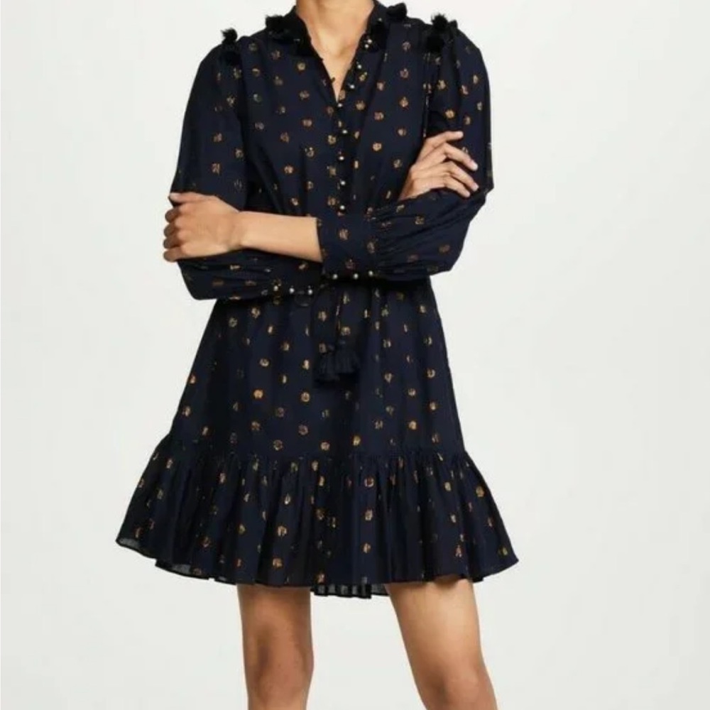 Navy Figue Polka dot dress